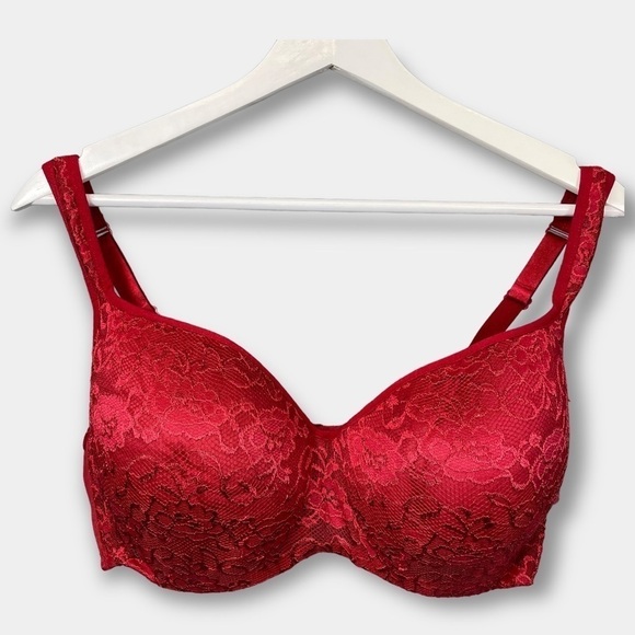 Avenue Red Lace Full Coverage Bra Size 42DD - Picture 1 of 8